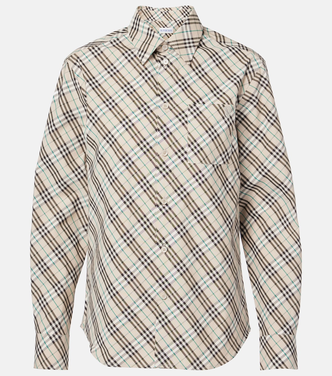Хлопковая рубашка в клетку Burberry Burberry, Husk Ip Check 
Хлопковая рубашка в клетку Burberry Burberry, Husk Ip Check