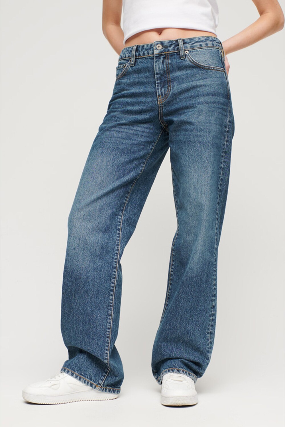 Джинсы со средней посадкой и широкими штанинами Superdry, синий
Джинсы со средней посадкой и широкими штанинами Superdry, синий