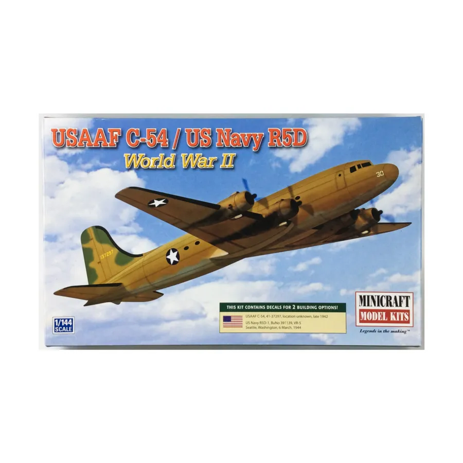 ВВС США C-54/ВМС США R5D, Modern Aircraft & Spacecraft - 1:144 Scale (Minicraft)
ВВС США C-54/ВМС США R5D, Modern Aircraft & Spacecraft - 1:144 Scale (Minicraft)