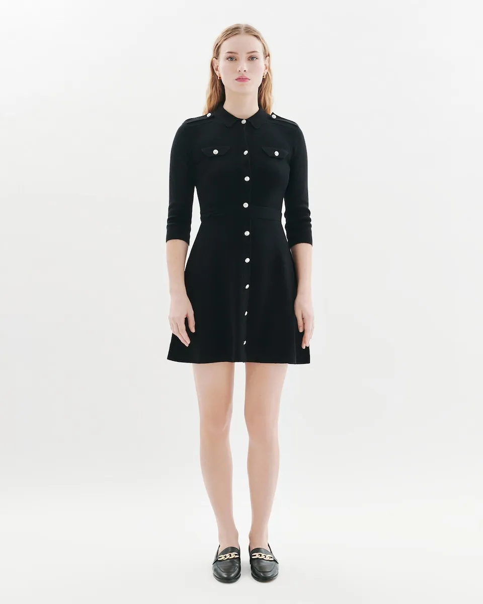 Короткое платье с пуговицами и бретелями на плечах Caroll, черный
Короткое платье с пуговицами и бретелями на плечах Caroll, черный