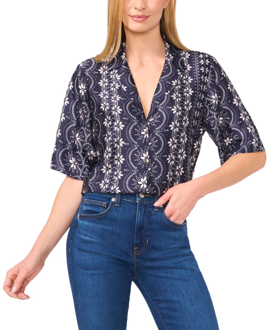 Женская футболка с коротким рукавом и принтом в стиле кэмп CeCe, Classic Navy
Женская футболка с коротким рукавом и принтом в стиле кэмп CeCe, Classic Navy