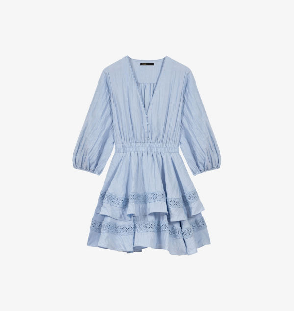 Многоярусное мини-платье с кружевной отделкой Maje, синий
Многоярусное мини-платье с кружевной отделкой Maje, синий