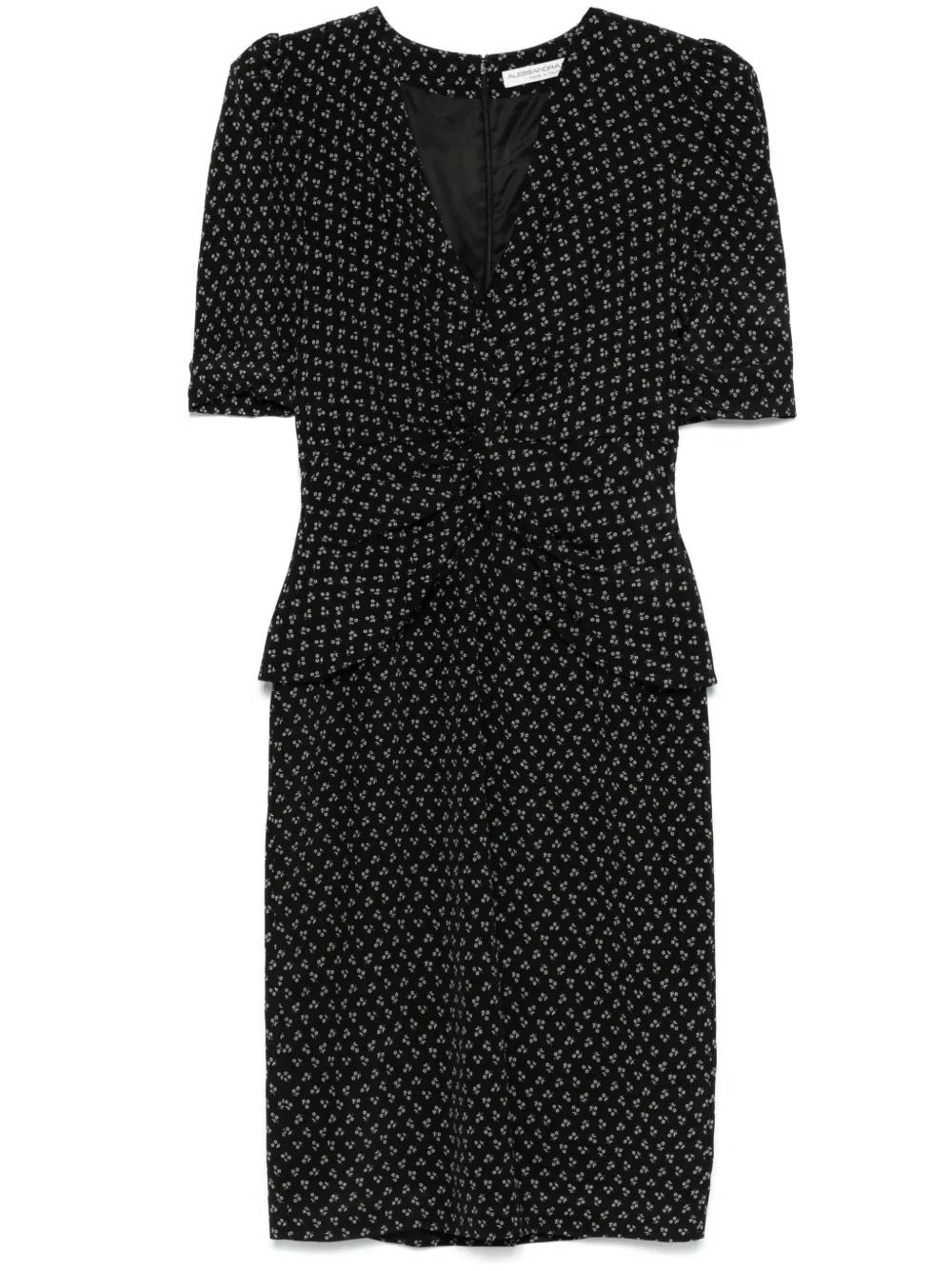 Шелковое платье миди с цветочным принтом Alessandra Rich, черный
Шелковое платье миди с цветочным принтом Alessandra Rich, черный