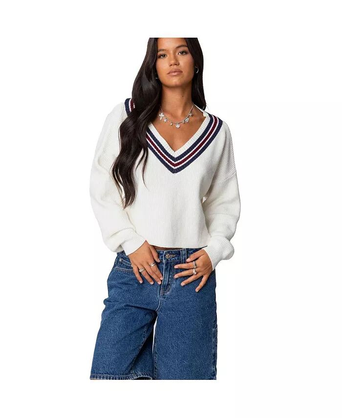 Женский свитер Lauryl с V-образным вырезом Edikted, белый
Женский свитер Lauryl с V-образным вырезом Edikted, белый