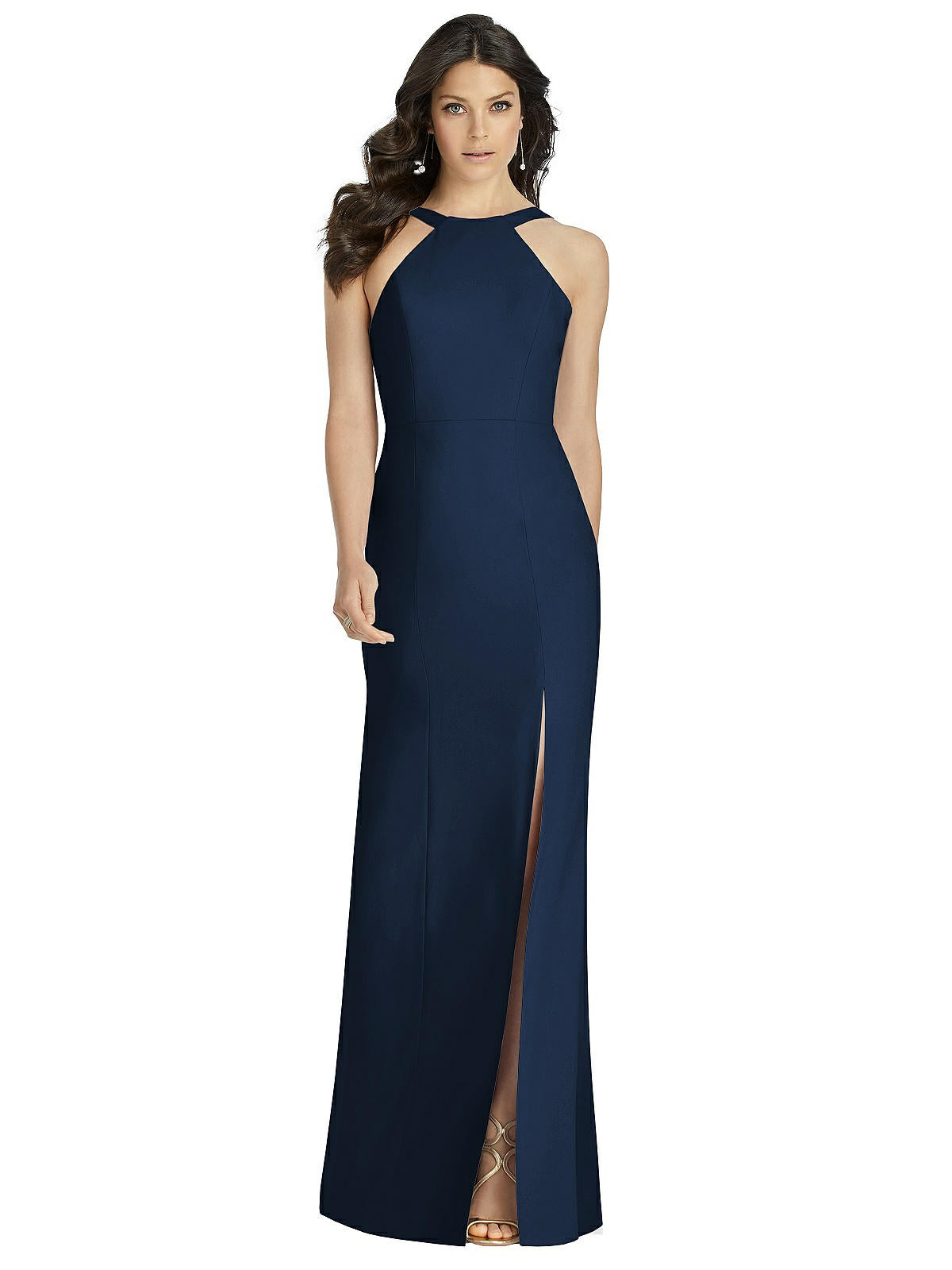 Креповое платье-труба с высоким воротом и открытой спиной Dessy Collection, цвет midnight navy
Креповое платье-труба с высоким воротом и открытой спиной Dessy Collection, цвет midnight navy