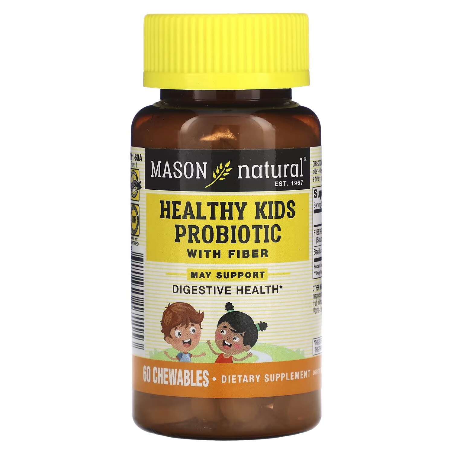 Пробиотик Mason Natural Healthy Kids с клетчаткой, 60 таблеток
Пробиотик Mason Natural Healthy Kids с клетчаткой, 60 таблеток