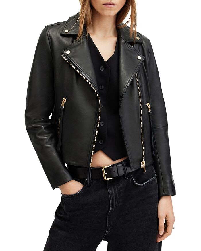 Кожаная косуха ALLSAINTS Dalby, черный 
Кожаная косуха ALLSAINTS Dalby, черный