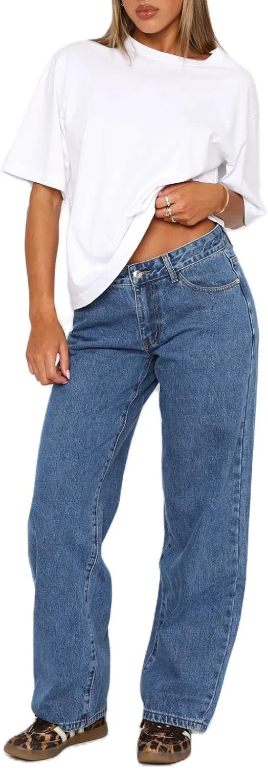 Женские джинсы Y2k в стиле low rise, свободные, прямые Kodaruber
Женские джинсы Y2k в стиле low rise, свободные, прямые Kodaruber