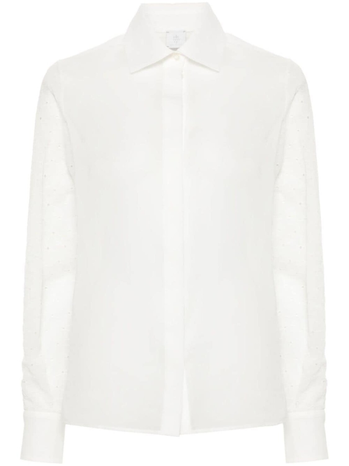 Eleventy полупрозрачная рубашка с вышивкой, белый 
Eleventy полупрозрачная рубашка с вышивкой, белый