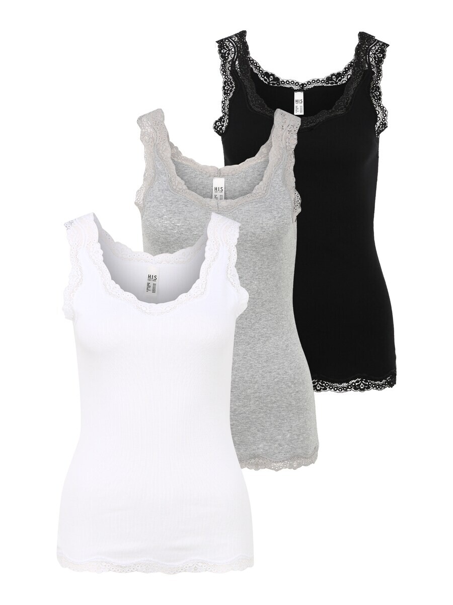 Топ H.I.S, серый/черный/белый
Топ H.I.S, серый/черный/белый