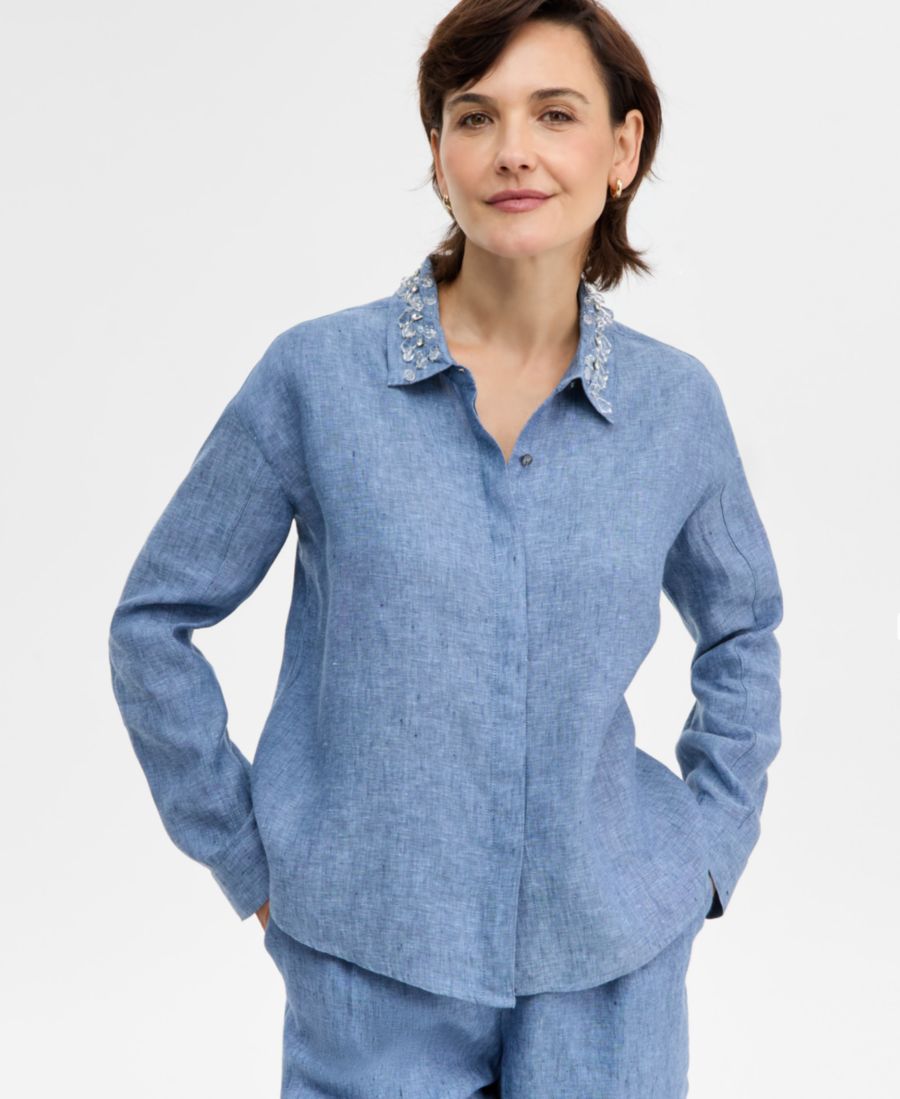 Рубашка с воротником из плетеного бисера, миниатюрная, эксклюзивно для Macy's Charter Club, Blue Ocean
Рубашка с воротником из плетеного бисера, миниатюрная, эксклюзивно для Macy's Charter Club, Blue Ocean