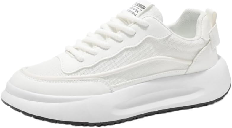 Мужские дышащие удобные спортивные кроссовки с толстой подошвой, шнуровкой и однотонным цветом, резиновые, для бега на улице и фитнес-тренировок Fusecottc, белый
Мужские дышащие удобные спортивные кроссовки с толстой подошвой, шнуровкой и однотонным цветом, резиновые, для бега на улице и фитнес-тренировок Fusecottc, белый