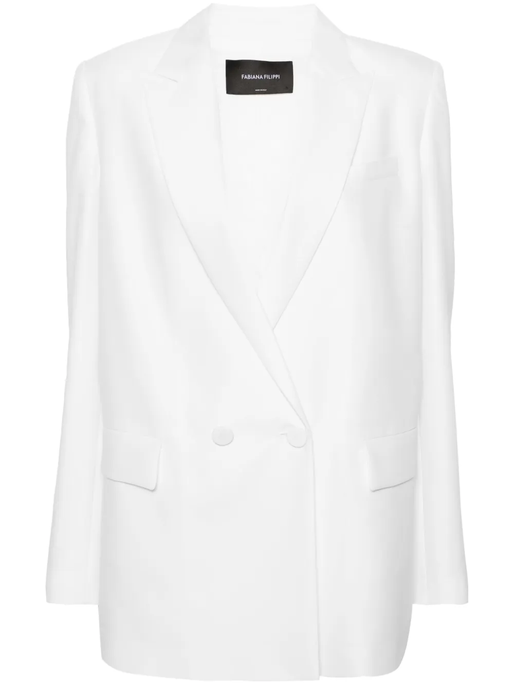 Двубортный пиджак с заостренными лацканами Fabiana Filippi, белый
Двубортный пиджак с заостренными лацканами Fabiana Filippi, белый