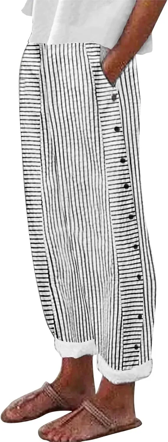 Льняные брюки женские летние petite striped PIFAME
Льняные брюки женские летние petite striped PIFAME