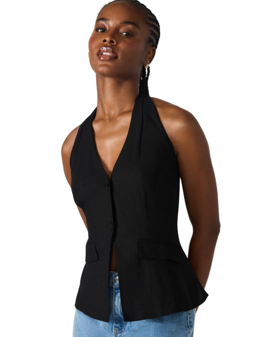 Женский жилет-халтер Brielle с пуговицами спереди Steve Madden, Black
Женский жилет-халтер Brielle с пуговицами спереди Steve Madden, Black