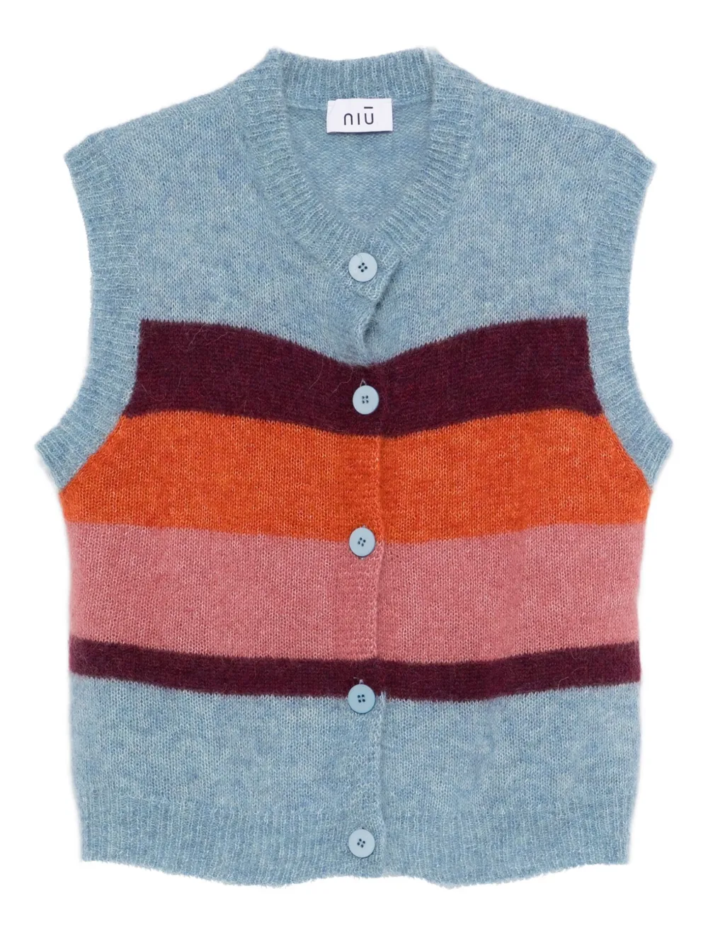 Жилет в полоску на пуговицах Niu, синий
Жилет в полоску на пуговицах Niu, синий
