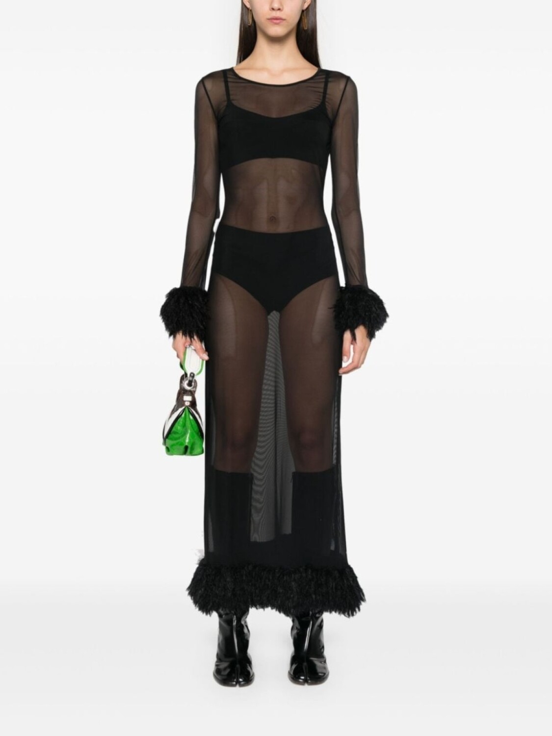 Полупрозрачное платье макси Marine Serre, черный
Полупрозрачное платье макси Marine Serre, черный