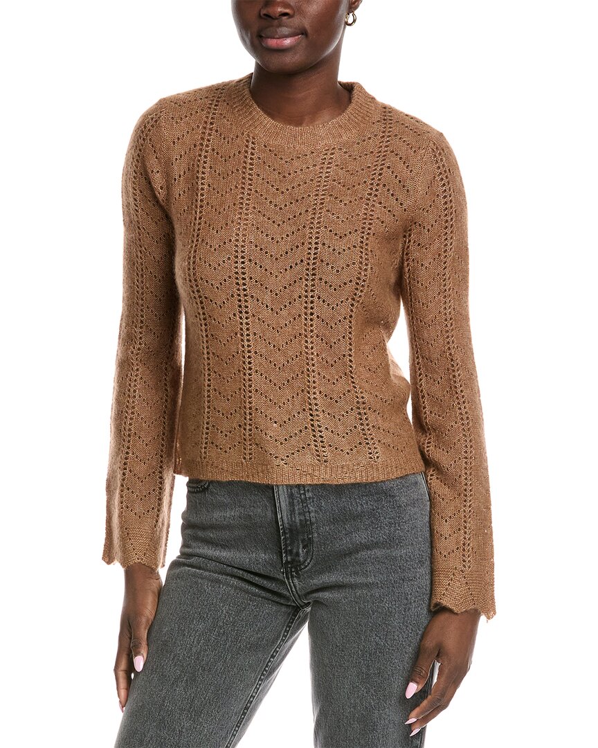 Осенний кашемировый свитер с колоколообразными рукавами и ажурным узором из смеси кашемира и шелка Autumn Cashmere, коричневый
Осенний кашемировый свитер с колоколообразными рукавами и ажурным узором из смеси кашемира и шелка Autumn Cashmere, коричневый