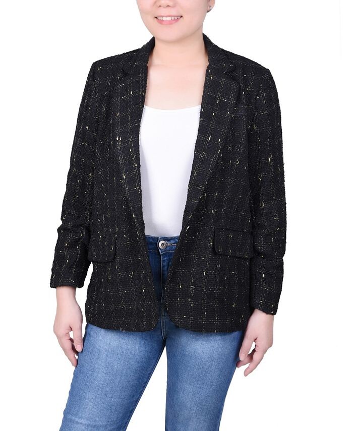 Твидовый пиджак Petite с длинными рукавами и одной пуговицей NY Collection, черный
Твидовый пиджак Petite с длинными рукавами и одной пуговицей NY Collection, черный