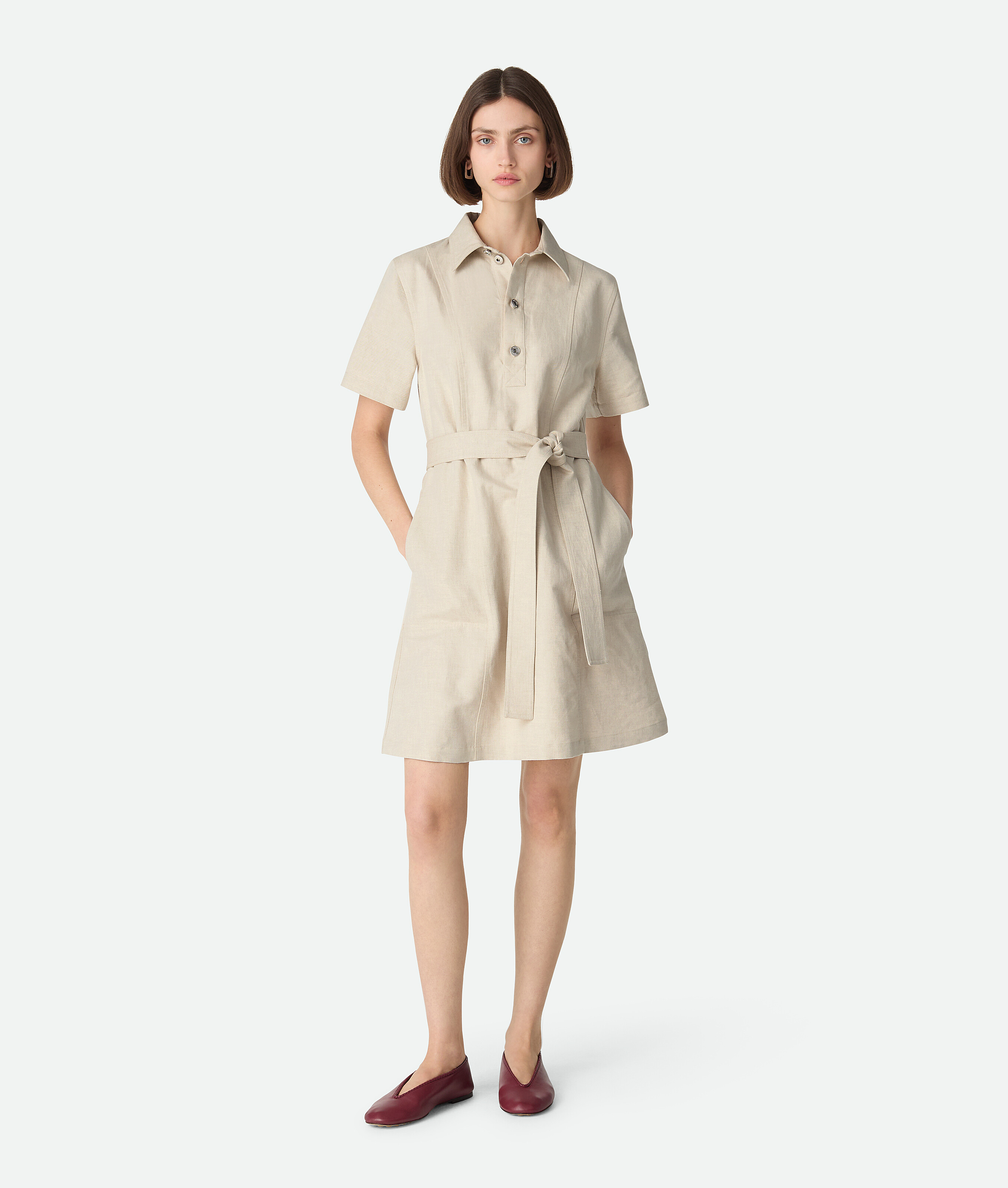 Cotton and linen dress BOTTEGA VENETA, серый меланж/мел
Cotton and linen dress BOTTEGA VENETA, серый меланж/мел