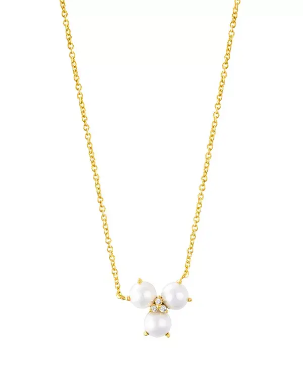 Золотистое регулируемое колье в форме цветка с тремя точками из пресноводного культивированного жемчуга и кубическим цирконием Adornia, white
Золотистое регулируемое колье в форме цветка с тремя точками из пресноводного культивированного жемчуга и кубическим цирконием Adornia, white