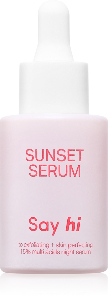 Ночная сыворотка Sunset с AHA-кислотами Say Hi, 30 мл
Ночная сыворотка Sunset с AHA-кислотами Say Hi, 30 мл