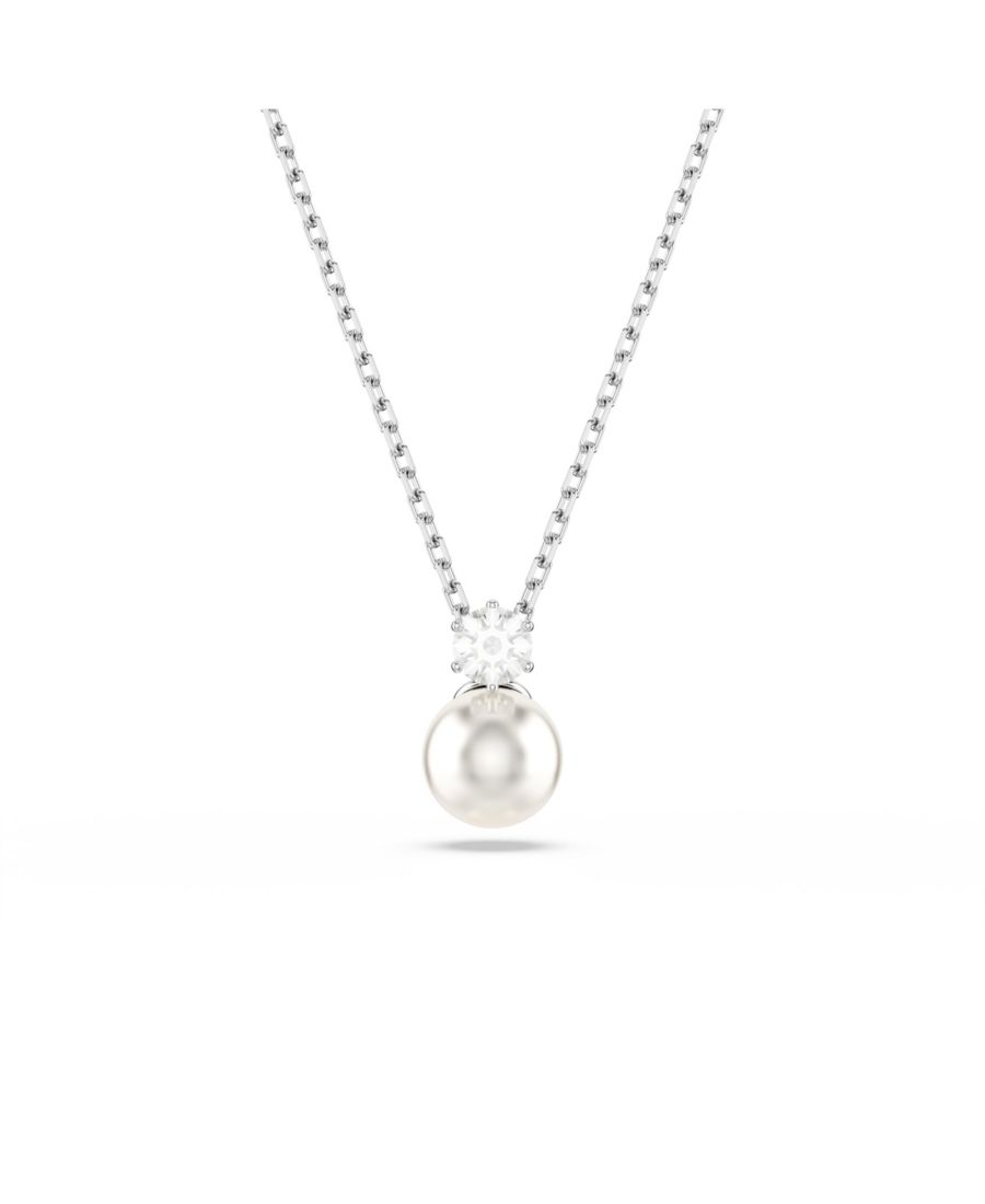 Кулон Матрица, жемчужина с кристаллом, круглая огранка, белый цвет, родированное покрытие, колье Swarovski, Silver
Кулон Матрица, жемчужина с кристаллом, круглая огранка, белый цвет, родированное покрытие, колье Swarovski, Silver