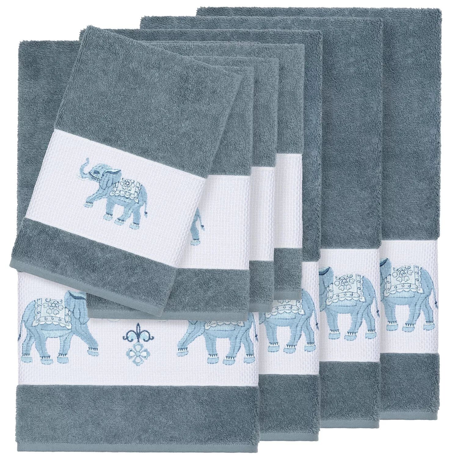 Linum Home Textiles Набор банных полотенец Quinn из 8 предметов из турецкого хлопка с украшением, голубой
Linum Home Textiles Набор банных полотенец Quinn из 8 предметов из турецкого хлопка с украшением, голубой