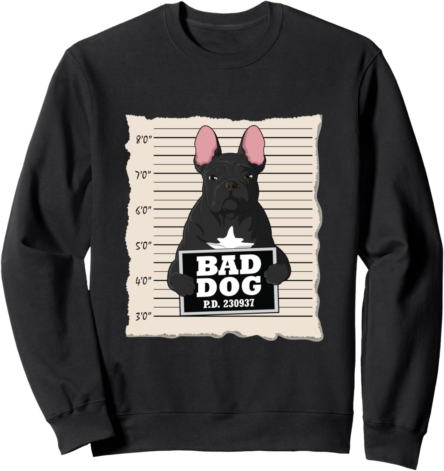 Толстовка с изображением французского бульдога и надписью «Виновная собака» Bad Dog Mug Shot French Bulldog, черный
Толстовка с изображением французского бульдога и надписью «Виновная собака» Bad Dog Mug Shot French Bulldog, черный