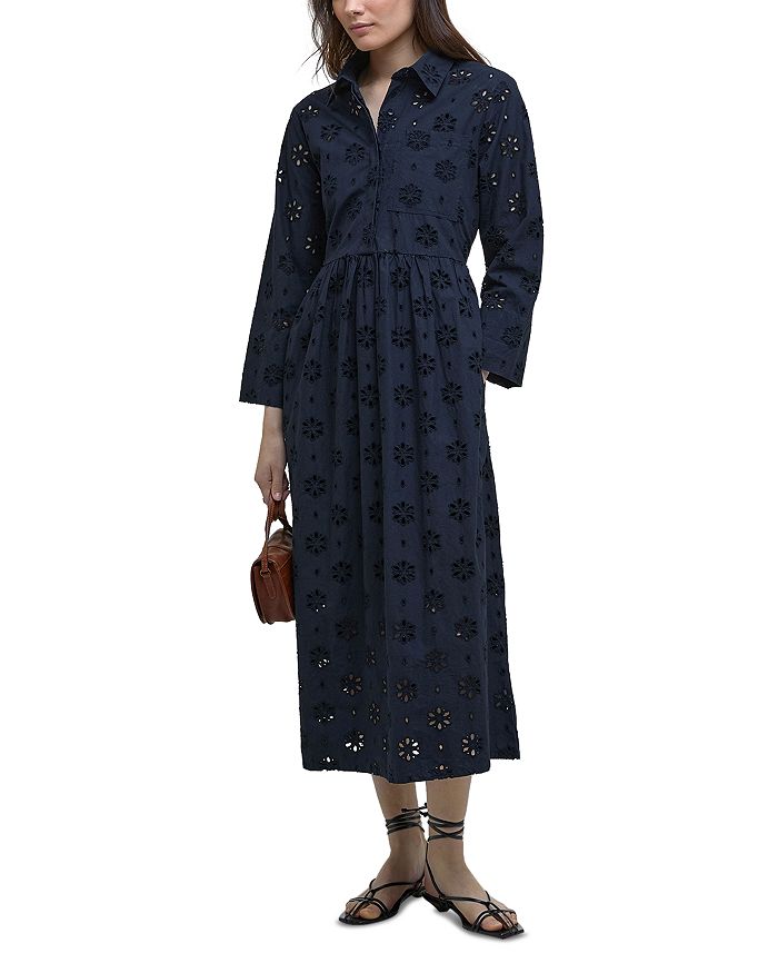 Мелисса Платье миди с ажурными вставками Barbour, синий 
Мелисса Платье миди с ажурными вставками Barbour, синий