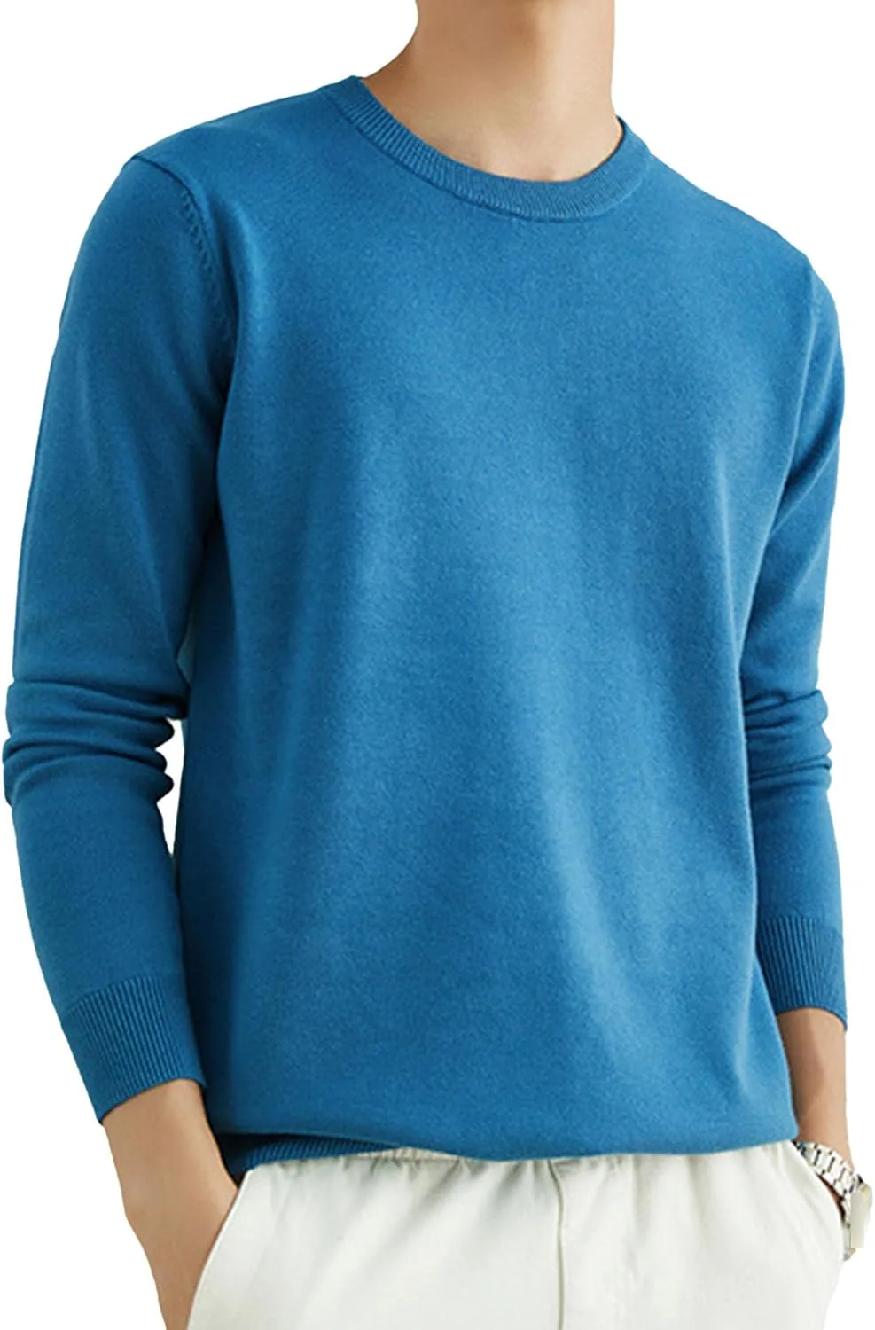 Мужской свитер с круглым вырезом, однотонный, длинный рукав Gsywaipei
Мужской свитер с круглым вырезом, однотонный, длинный рукав Gsywaipei