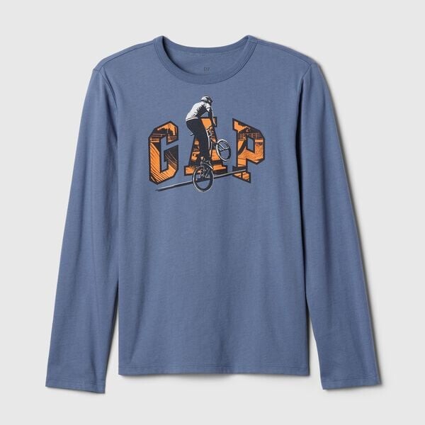 Футболка из хлопка с принтом и длинными рукавами. Gap, синий
Футболка из хлопка с принтом и длинными рукавами. Gap, синий