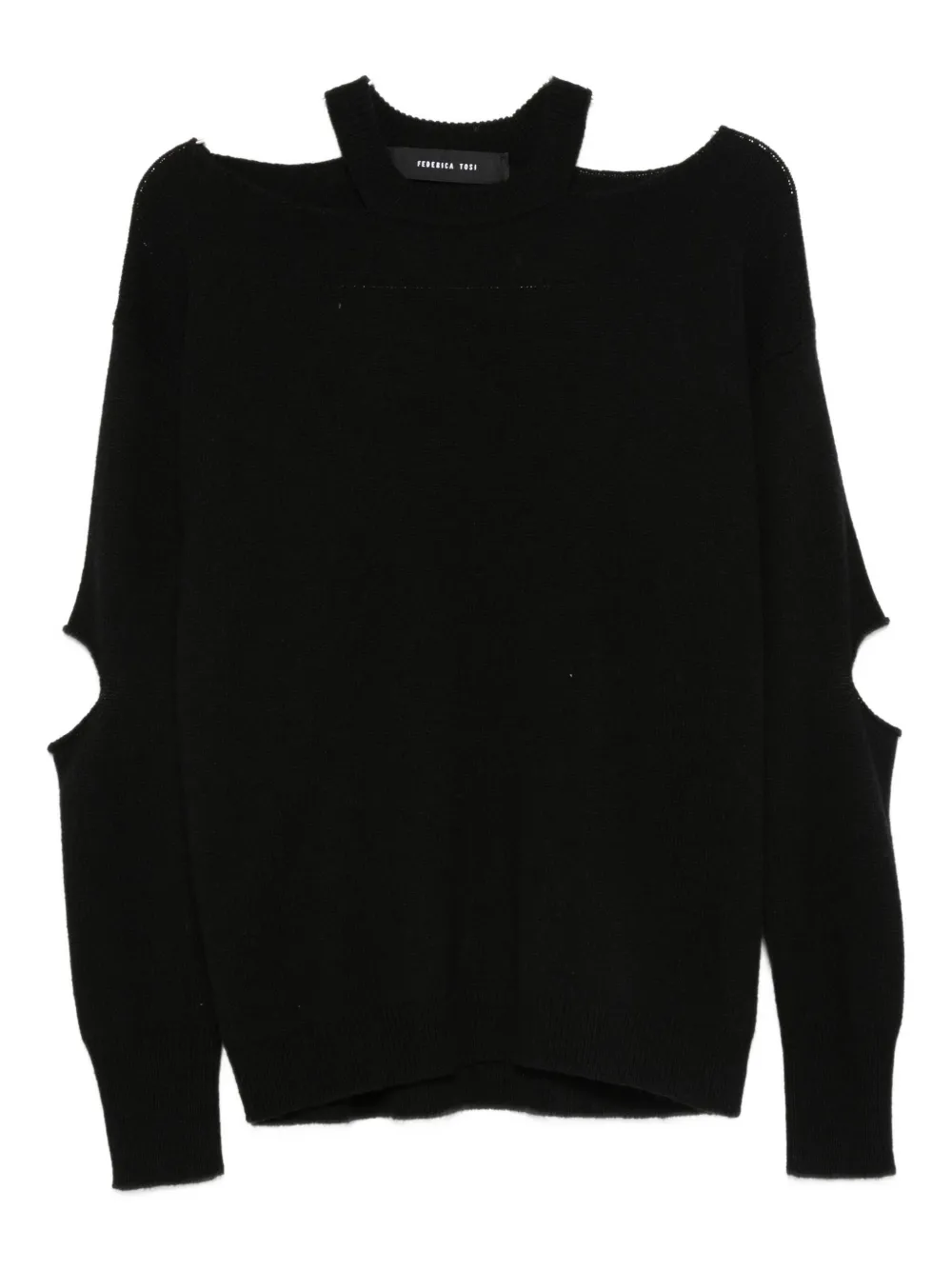 Свитер с вырезами на рукавах и круглым вырезом Federica Tosi, черный
Свитер с вырезами на рукавах и круглым вырезом Federica Tosi, черный