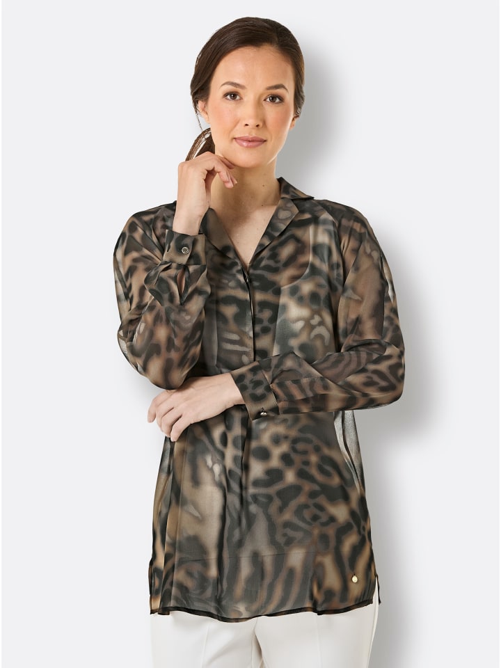 Шелковая блузка с черным принтом creation L
Шелковая блузка с черным принтом creation L