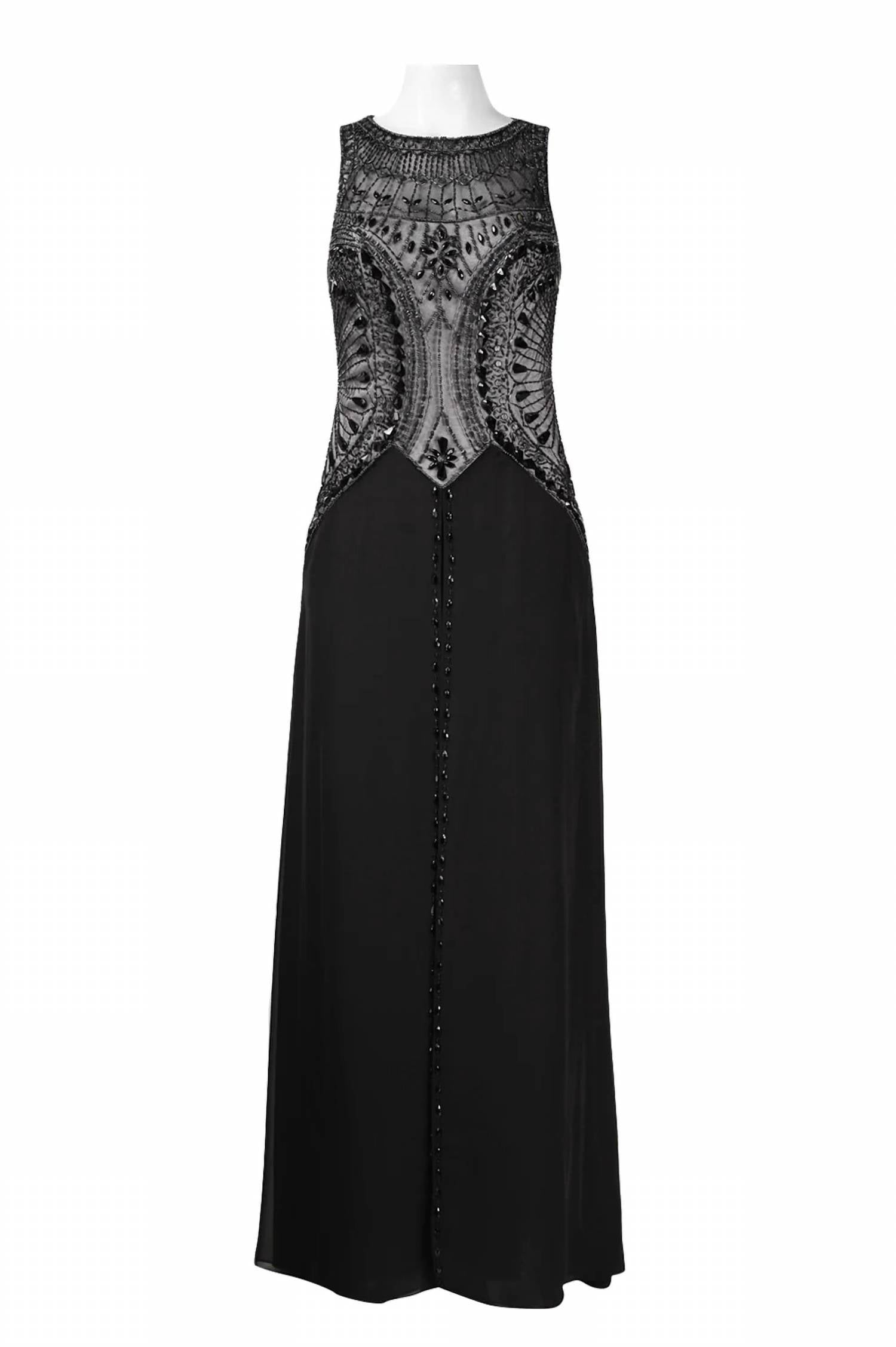 Черное платье с декором и открытой спиной Sue Wong
Черное платье с декором и открытой спиной Sue Wong