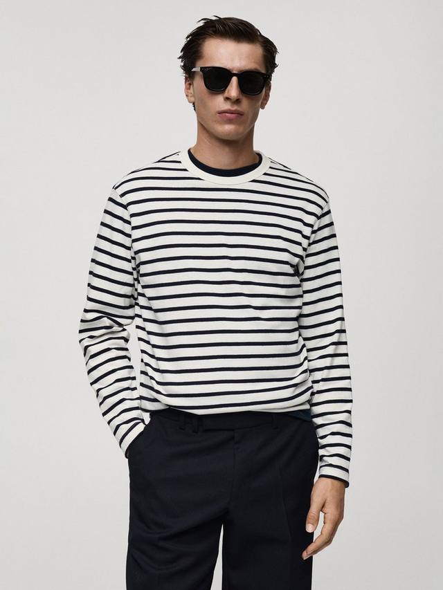 Хлопчатобумажная футболка в морскую полоску с длинным рукавом обычной посадки Mango, темно-синий
Хлопчатобумажная футболка в морскую полоску с длинным рукавом обычной посадки Mango, темно-синий