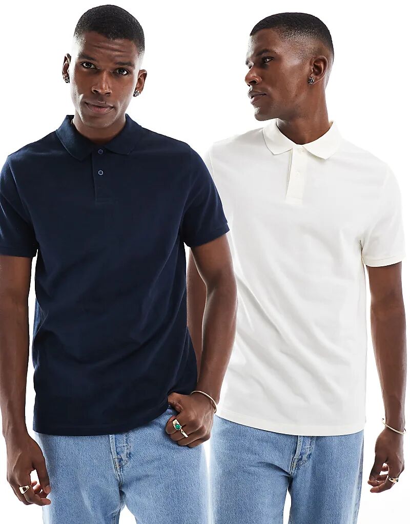 Набор из 2 поло ASOS DESIGN Essential темно-синего и кремового пике
Набор из 2 поло ASOS DESIGN Essential темно-синего и кремового пике