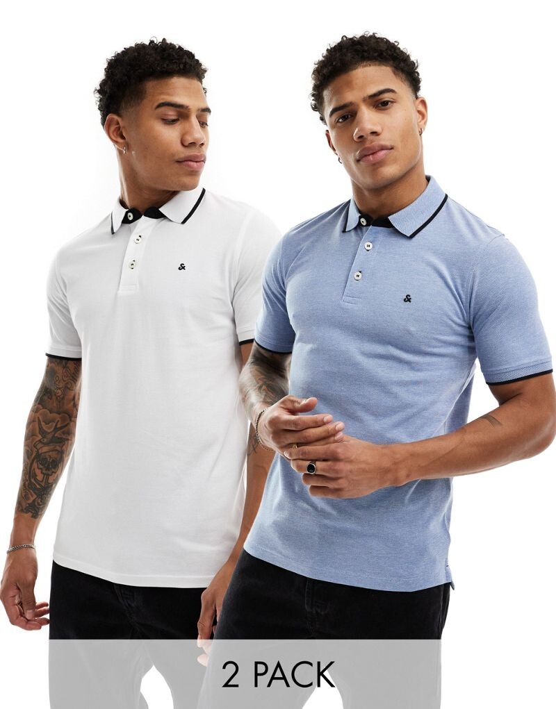 Jack & Jones — комплект из 2 рубашек-поло из синего и белого пике с контрастной окантовкой
Jack & Jones — комплект из 2 рубашек-поло из синего и белого пике с контрастной окантовкой