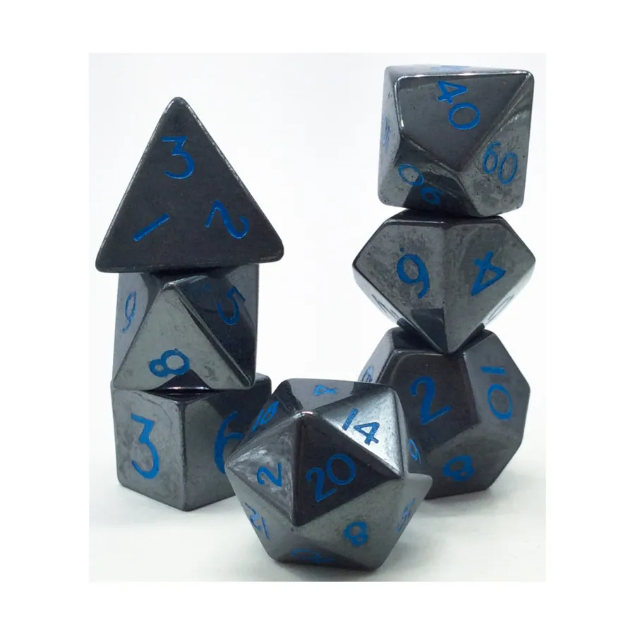 Набор Poly — гематит с синим (7), Semi Precious Stone Dice (Level Up Dice)
Набор Poly — гематит с синим (7), Semi Precious Stone Dice (Level Up Dice)
