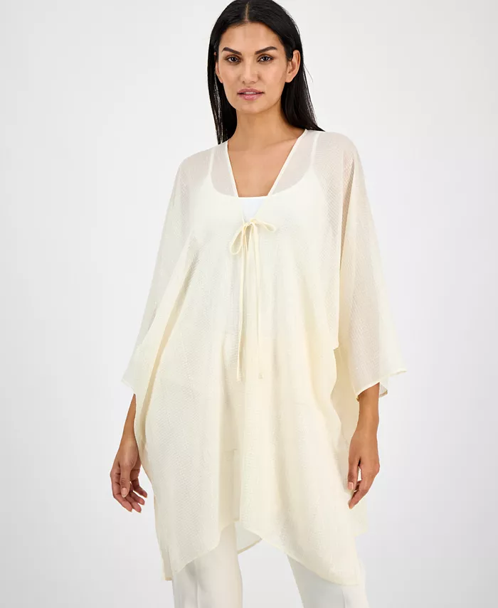 Женский топ-кимоно с завязками спереди Anne Klein, коричневый/бежевый 
Женский топ-кимоно с завязками спереди Anne Klein, коричневый/бежевый