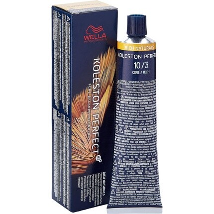 Koleston Perfect Me+ 10/3 Самый светлый золотистый блондин 60 мл, Wella
Koleston Perfect Me+ 10/3 Самый светлый золотистый блондин 60 мл, Wella