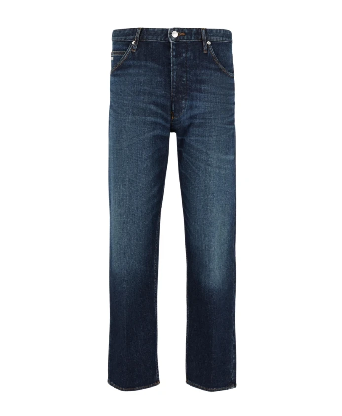 Синие джинсы прямого кроя с пятью карманами. Emporio Armani, синий
Синие джинсы прямого кроя с пятью карманами. Emporio Armani, синий