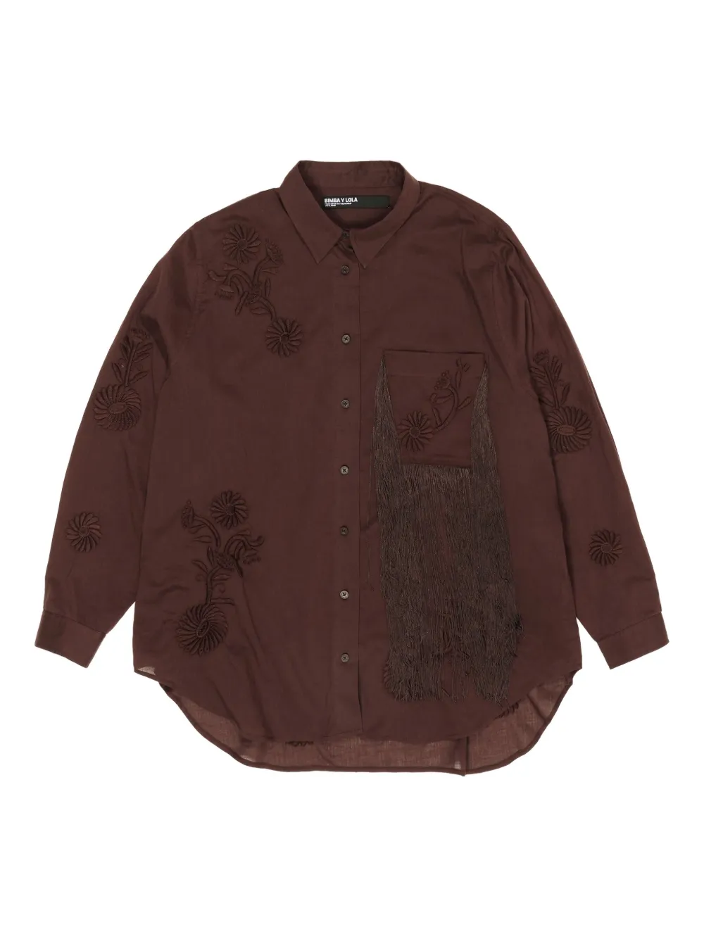 Рубашка с вышивкой и бахромой Bimba Y Lola, коричневый
Рубашка с вышивкой и бахромой Bimba Y Lola, коричневый