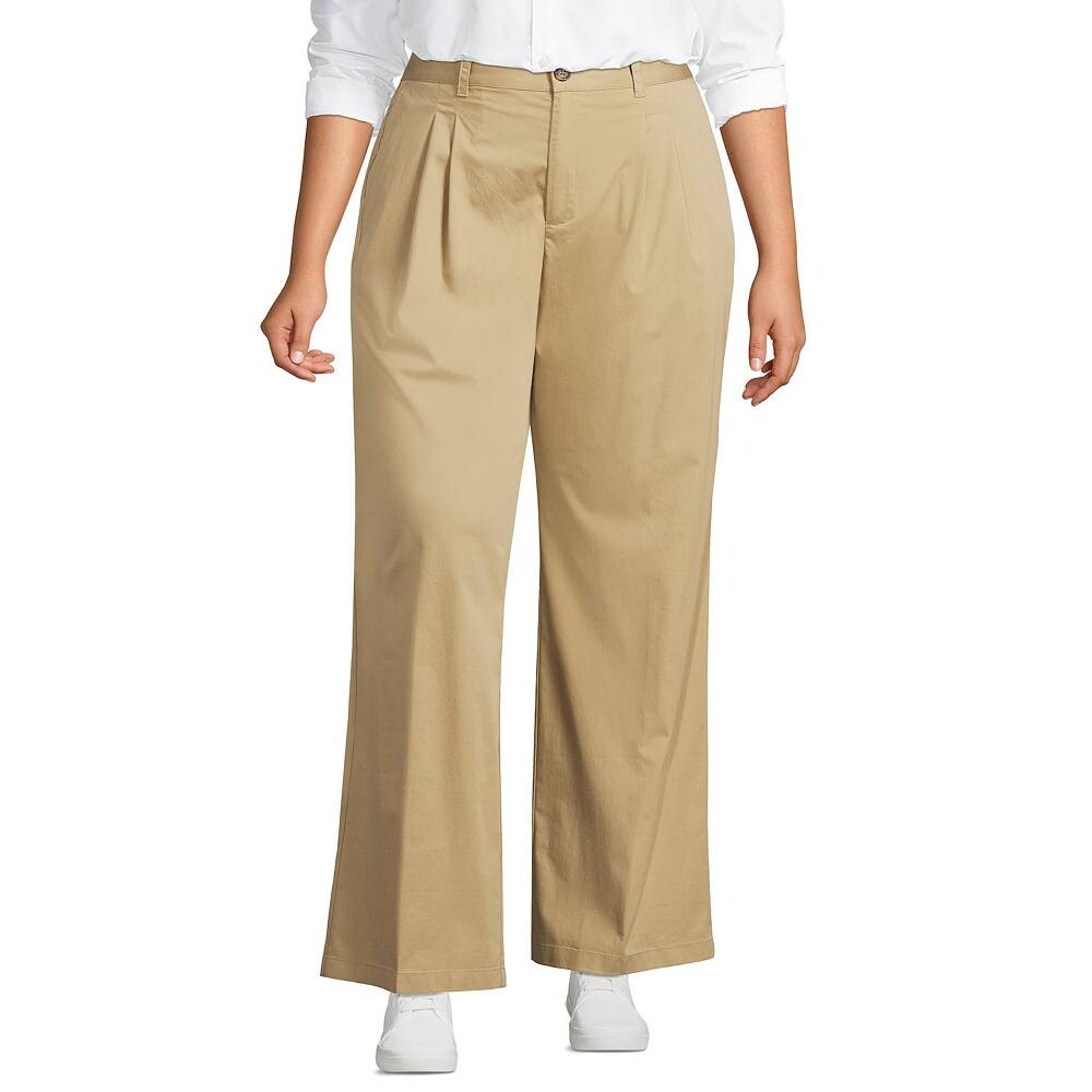 Большие размеры Lands' End Широкие брюки чинос из хрустящего поплина с высокой посадкой, цвет Desert Tan 
Большие размеры Lands' End Широкие брюки чинос из хрустящего поплина с высокой посадкой, цвет Desert Tan