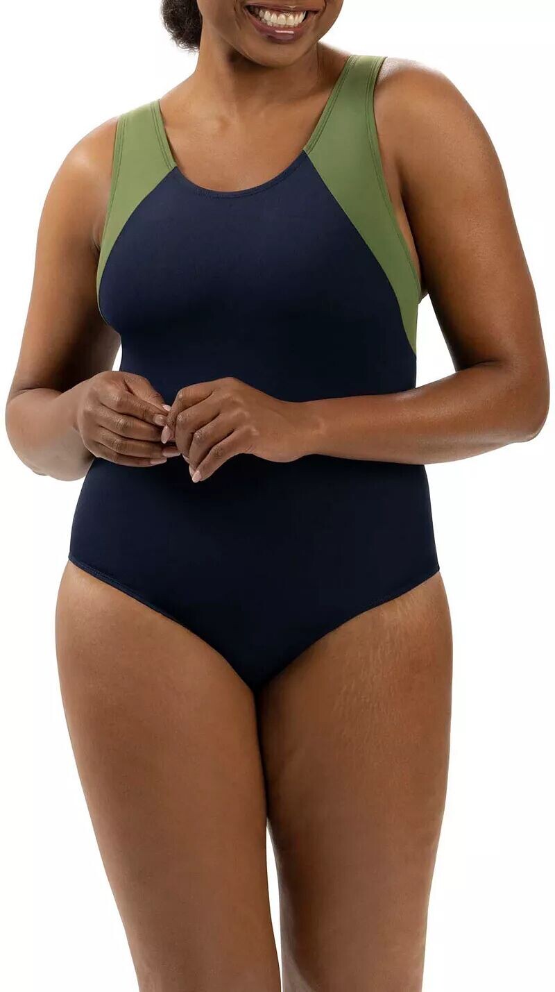 Женский купальник с умеренными цветовыми блоками Dolfin, темно-синий/оливковый
Женский купальник с умеренными цветовыми блоками Dolfin, темно-синий/оливковый