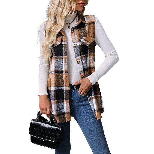 Женский клетчатый жилет без рукавов с лацканами Yesfashion, Khaki Plaid
Женский клетчатый жилет без рукавов с лацканами Yesfashion, Khaki Plaid