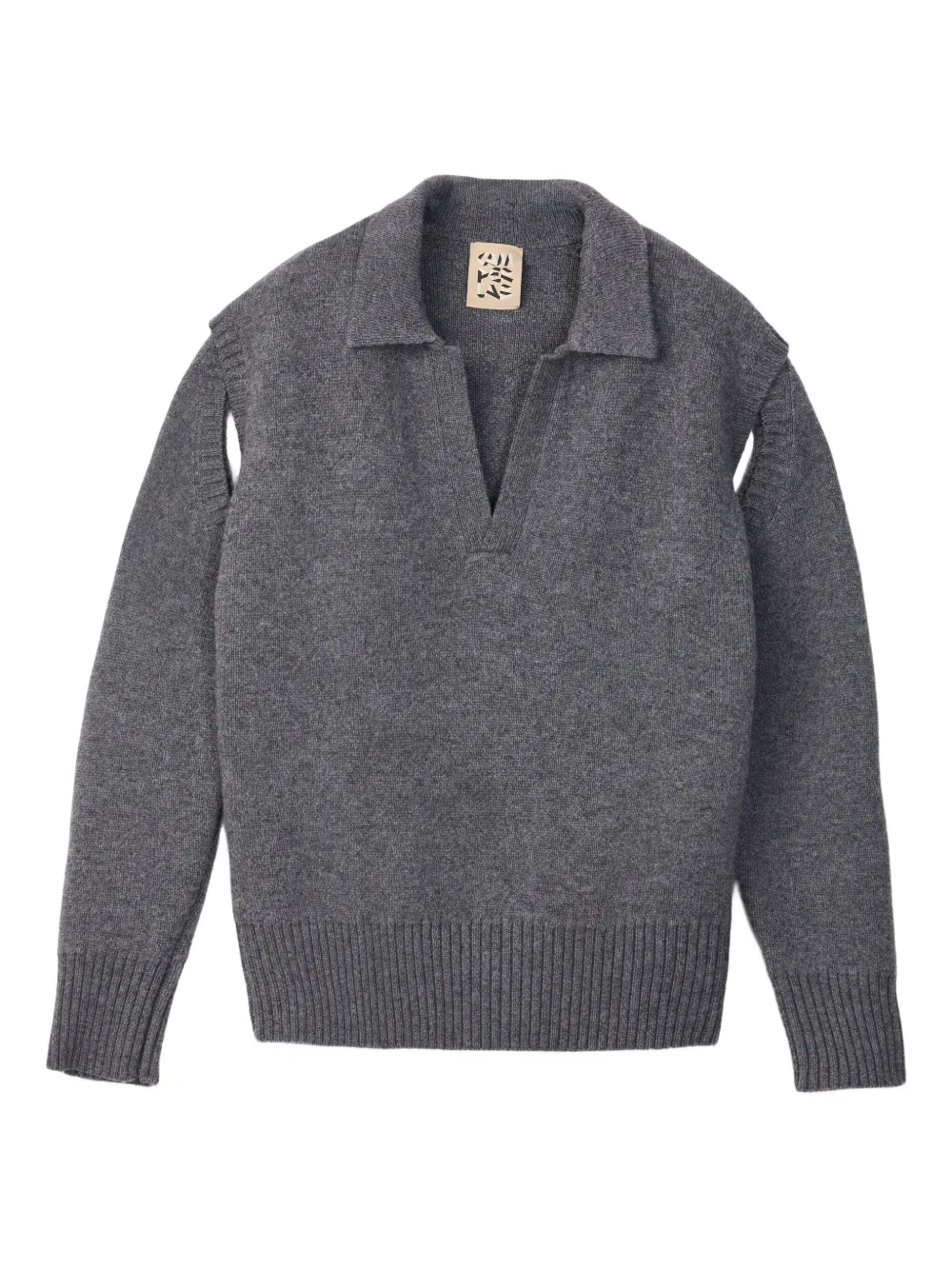 Свитер с воротником поло CamperLab, серый 
Свитер с воротником поло CamperLab, серый