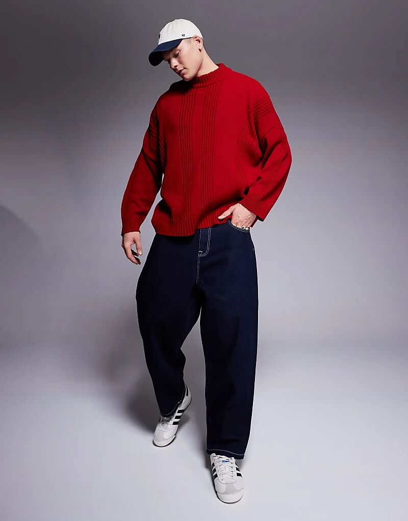 Очень свободный вязаный джемпер свободного кроя с круглым вырезом и отделкой в рубчик красного цвета ASOS DESIGN
Очень свободный вязаный джемпер свободного кроя с круглым вырезом и отделкой в рубчик красного цвета ASOS DESIGN