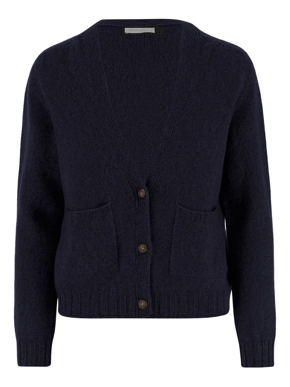 Кардиган с V-образным вырезом и накладными карманами OLIVER LATTUGHI, синий
Кардиган с V-образным вырезом и накладными карманами OLIVER LATTUGHI, синий