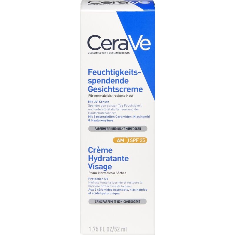 Увлажняющий крем для лица SPF25 CeraVe, 52 ml
Увлажняющий крем для лица SPF25 CeraVe, 52 ml